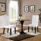 Parcel Dining Faux Leather Side Chair White EEI-1491-WHI