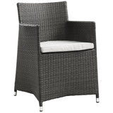 Junction Dining Outdoor Patio Armchair Brown White EEI-1505-BRN-WHI