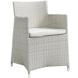 Junction Dining Outdoor Patio Armchair Gray White EEI-1505-GRY-WHI