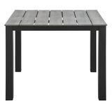 Maine 40" Outdoor Patio Dining Table Brown Gray EEI-1507-BRN-GRY