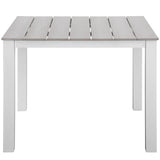 Maine 40" Outdoor Patio Dining Table White Light Gray EEI-1507-WHI-LGR