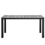 Maine 63" Outdoor Patio Dining Table Brown Gray EEI-1508-BRN-GRY