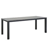 Maine 80" Outdoor Patio Dining Table Brown Gray EEI-1509-BRN-GRY
