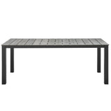 Maine 80" Outdoor Patio Dining Table Brown Gray EEI-1509-BRN-GRY