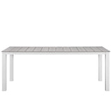 Maine 80" Outdoor Patio Dining Table White Light Gray EEI-1509-WHI-LGR