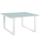 Fortuna Outdoor Patio Side Table White EEI-1515-WHI-SET