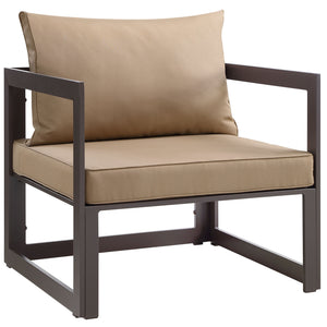 Modway Furniture Fortuna Outdoor Patio Armchair Brown Mocha 30 x 30.5 x 32.5