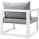 Fortuna Outdoor Patio Armchair White Gray EEI-1517-WHI-GRY
