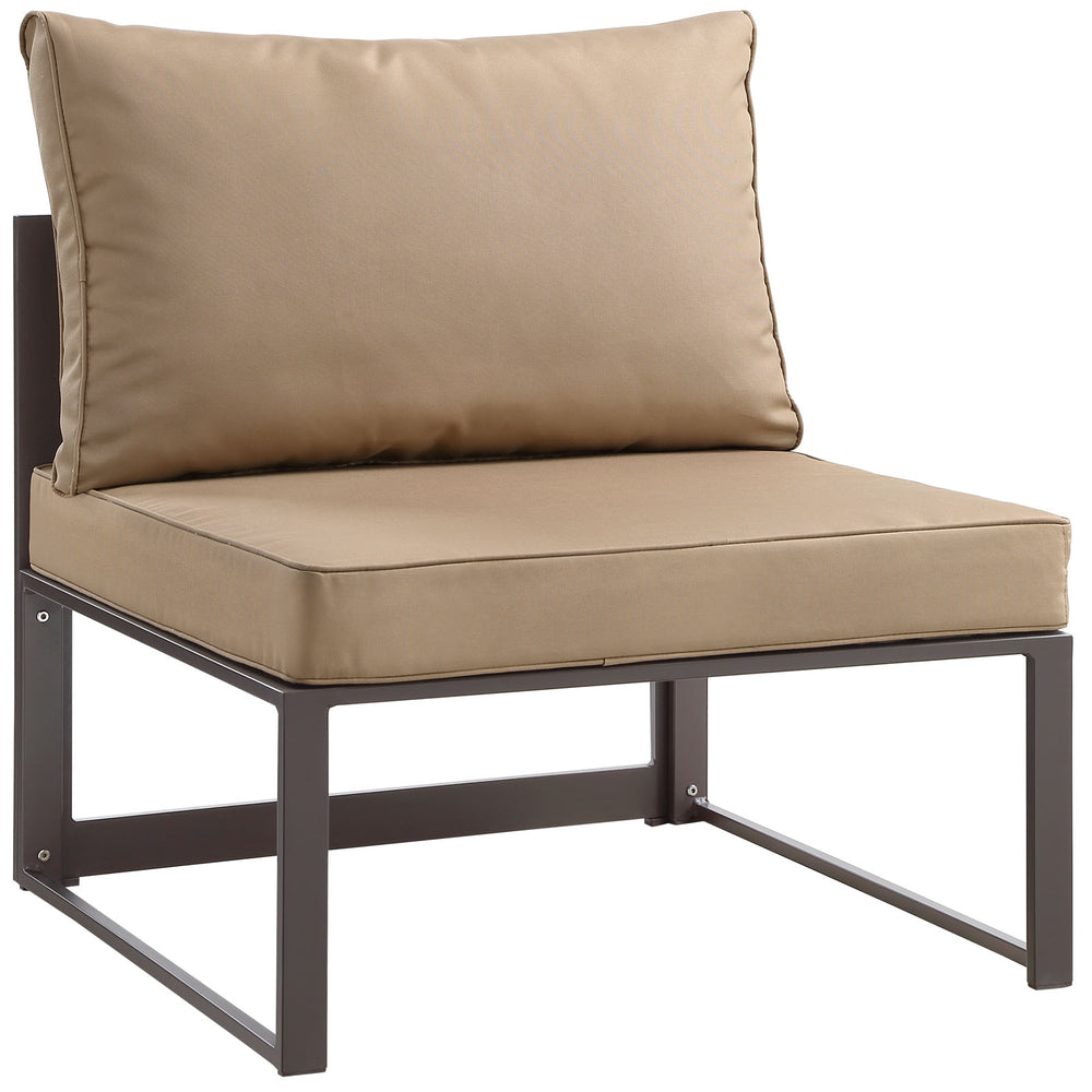 Fortuna Armless Outdoor Patio Chair Brown Mocha EEI-1520-BRN-MOC