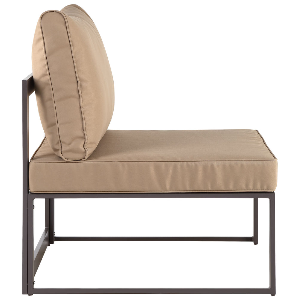 Fortuna Armless Outdoor Patio Chair Brown Mocha EEI-1520-BRN-MOC