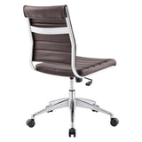 Jive Armless Mid Back Office Chair Brown EEI-1525-BRN