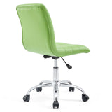 Ripple Armless Mid Back Vinyl Office Chair Bright Green EEI-1532-BGR
