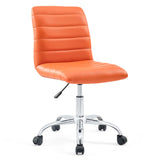 Ripple Armless Mid Back Vinyl Office Chair Orange EEI-1532-ORA