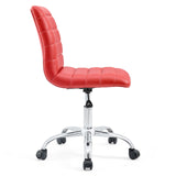 Ripple Armless Mid Back Vinyl Office Chair Red EEI-1532-RED