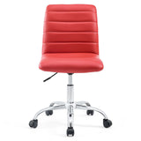 Ripple Armless Mid Back Vinyl Office Chair Red EEI-1532-RED