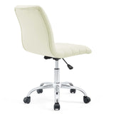 Ripple Armless Mid Back Vinyl Office Chair White EEI-1532-WHI