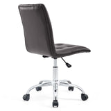 Prim Armless Mid Back Office Chair Brown EEI-1533-BRN