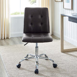 Prim Armless Mid Back Office Chair Brown EEI-1533-BRN