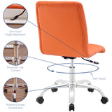 Prim Armless Mid Back Office Chair Orange EEI-1533-ORA