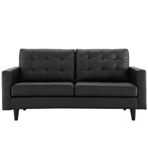 Empress Bonded Leather Loveseat Black EEI-1546-BLK