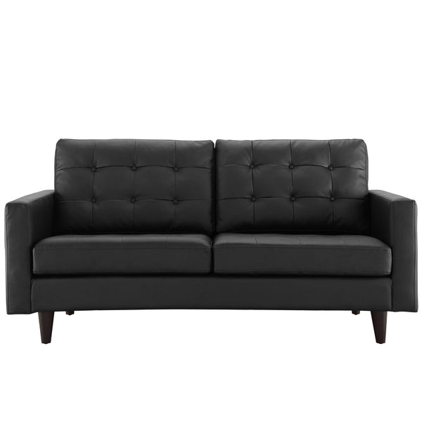 Empress Bonded Leather Loveseat Black EEI-1546-BLK
