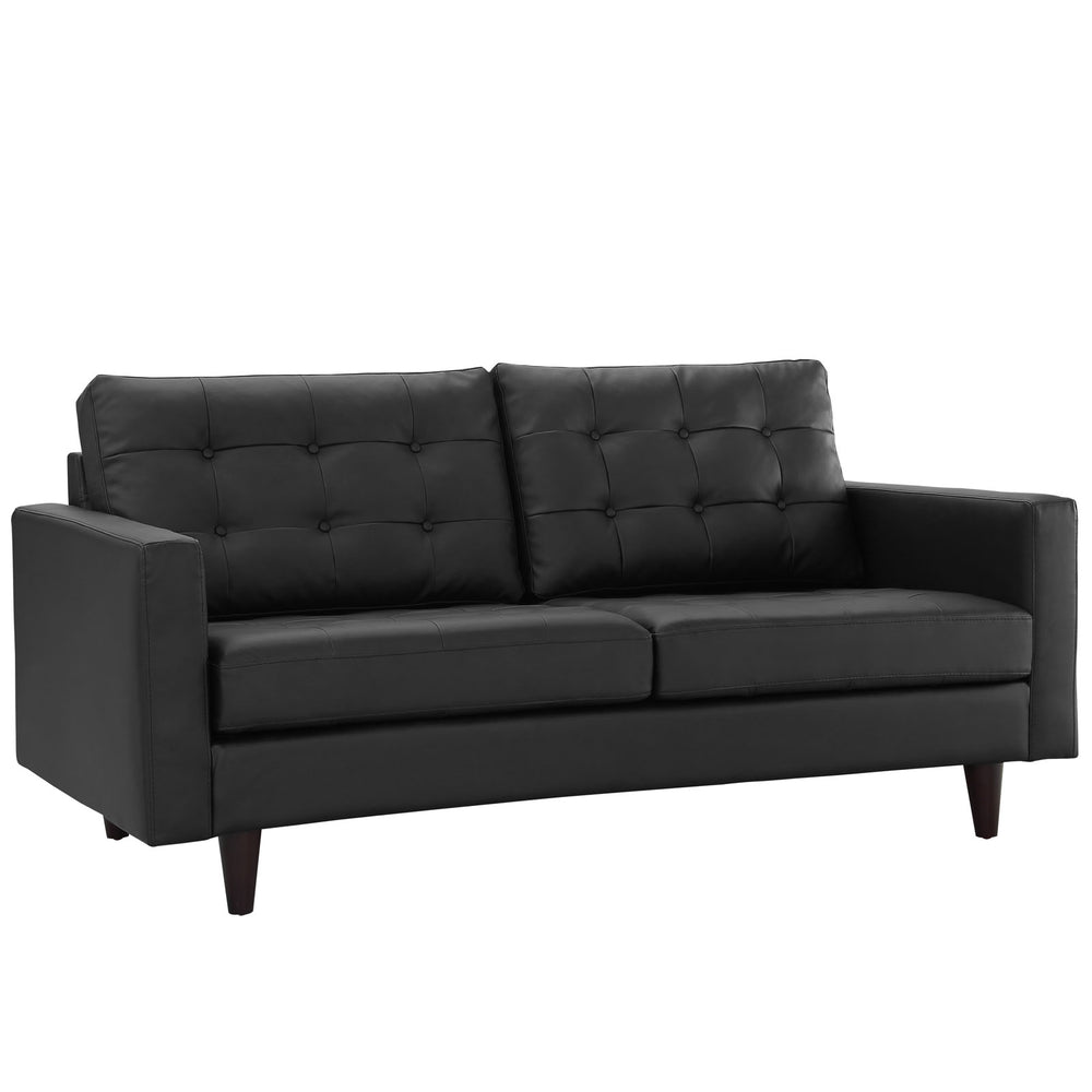 Empress Bonded Leather Loveseat Black EEI-1546-BLK