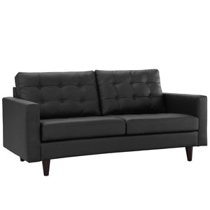 Empress Bonded Leather Loveseat Black EEI-1546-BLK