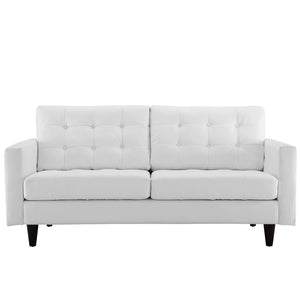 Empress Bonded Leather Loveseat White EEI-1546-WHI