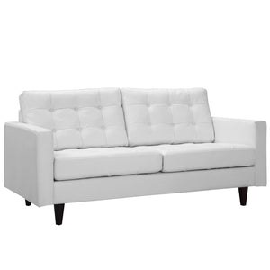 Empress Bonded Leather Loveseat White EEI-1546-WHI