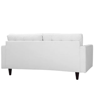 Empress Bonded Leather Loveseat White EEI-1546-WHI
