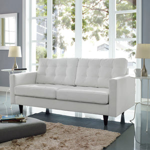Empress Bonded Leather Loveseat White EEI-1546-WHI