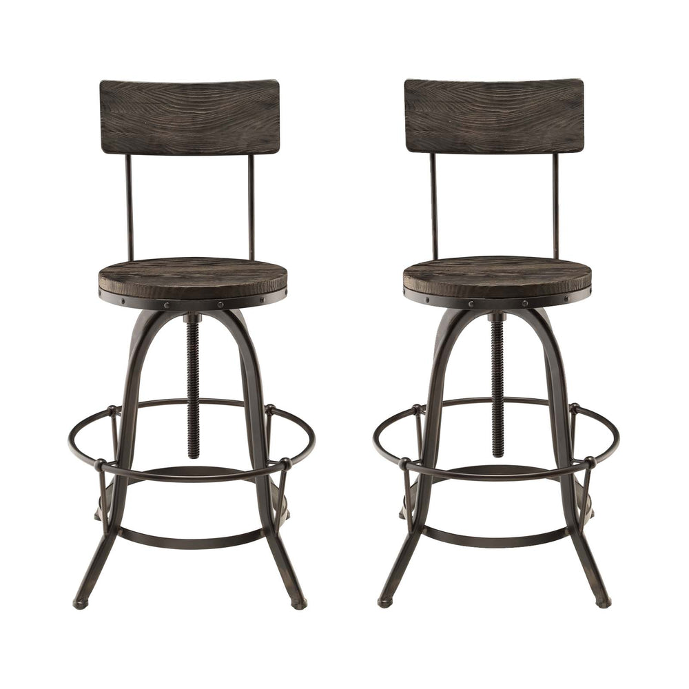 Procure Bar Stool Set of 2 Black EEI-1605-BLK-SET