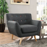Remark Upholstered Fabric Armchair Gray EEI-1631-GRY