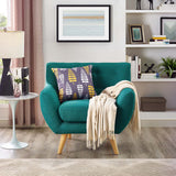Remark Upholstered Fabric Armchair Teal EEI-1631-TEA