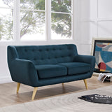 Remark Upholstered Fabric Loveseat Azure EEI-1632-AZU