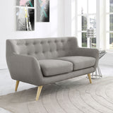 Remark Upholstered Fabric Loveseat Light Gray EEI-1632-LGR