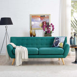 Remark Upholstered Fabric Sofa Teal EEI-1633-TEA