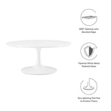 Modway Furniture Lippa 36" Round Wood Coffee Table White White EEI-1646-WHI