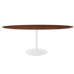 Modway Furniture Lippa 78" Oval Wood Dining Table Walnut EEI-1661-WAL
