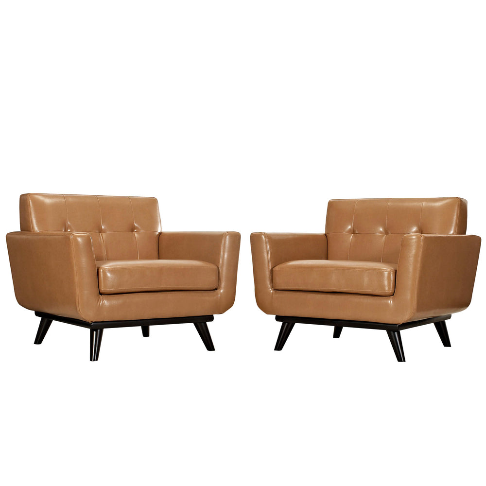 Engage Leather Sofa Set Tan EEI-1665-TAN-SET