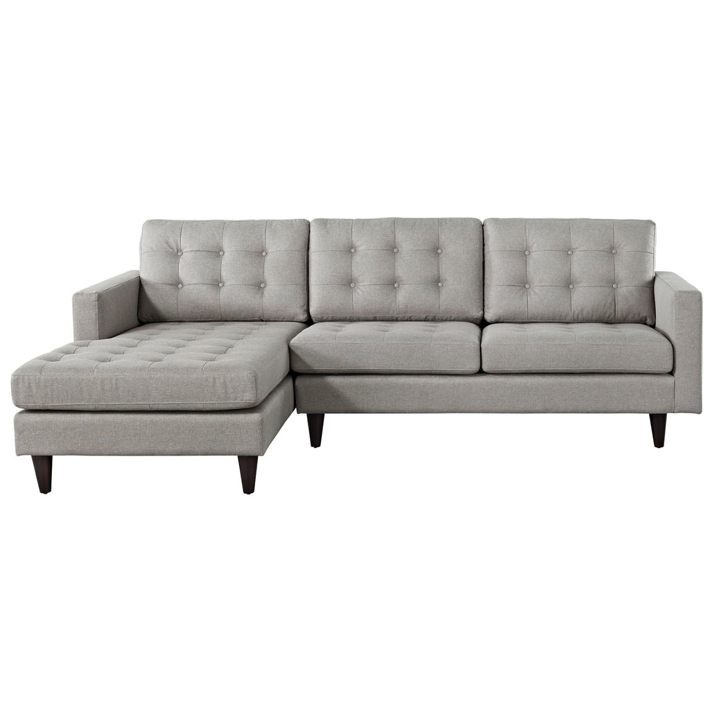 Empress Left-Facing Upholstered Fabric Sectional Sofa Light Gray EEI-1666-LGR