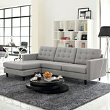 Empress Left-Facing Upholstered Fabric Sectional Sofa Light Gray EEI-1666-LGR