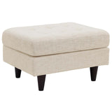 Empress Upholstered Fabric Ottoman Beige EEI-1667-BEI