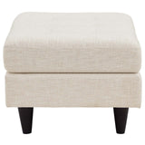 Empress Upholstered Fabric Ottoman Beige EEI-1667-BEI