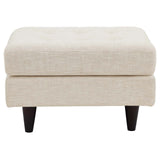 Empress Upholstered Fabric Ottoman Beige EEI-1667-BEI