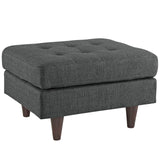 Empress Upholstered Fabric Ottoman Gray EEI-1667-DOR