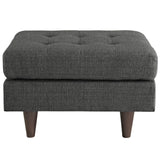 Empress Upholstered Fabric Ottoman Gray EEI-1667-DOR