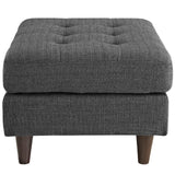 Empress Upholstered Fabric Ottoman Gray EEI-1667-DOR