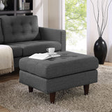 Empress Upholstered Fabric Ottoman Gray EEI-1667-DOR