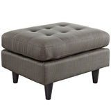 Empress Upholstered Fabric Ottoman Granite EEI-1667-GRA